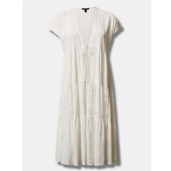 TORRID NWT Cotton Eyelet Maxi Kimono - Picture 4 of 5